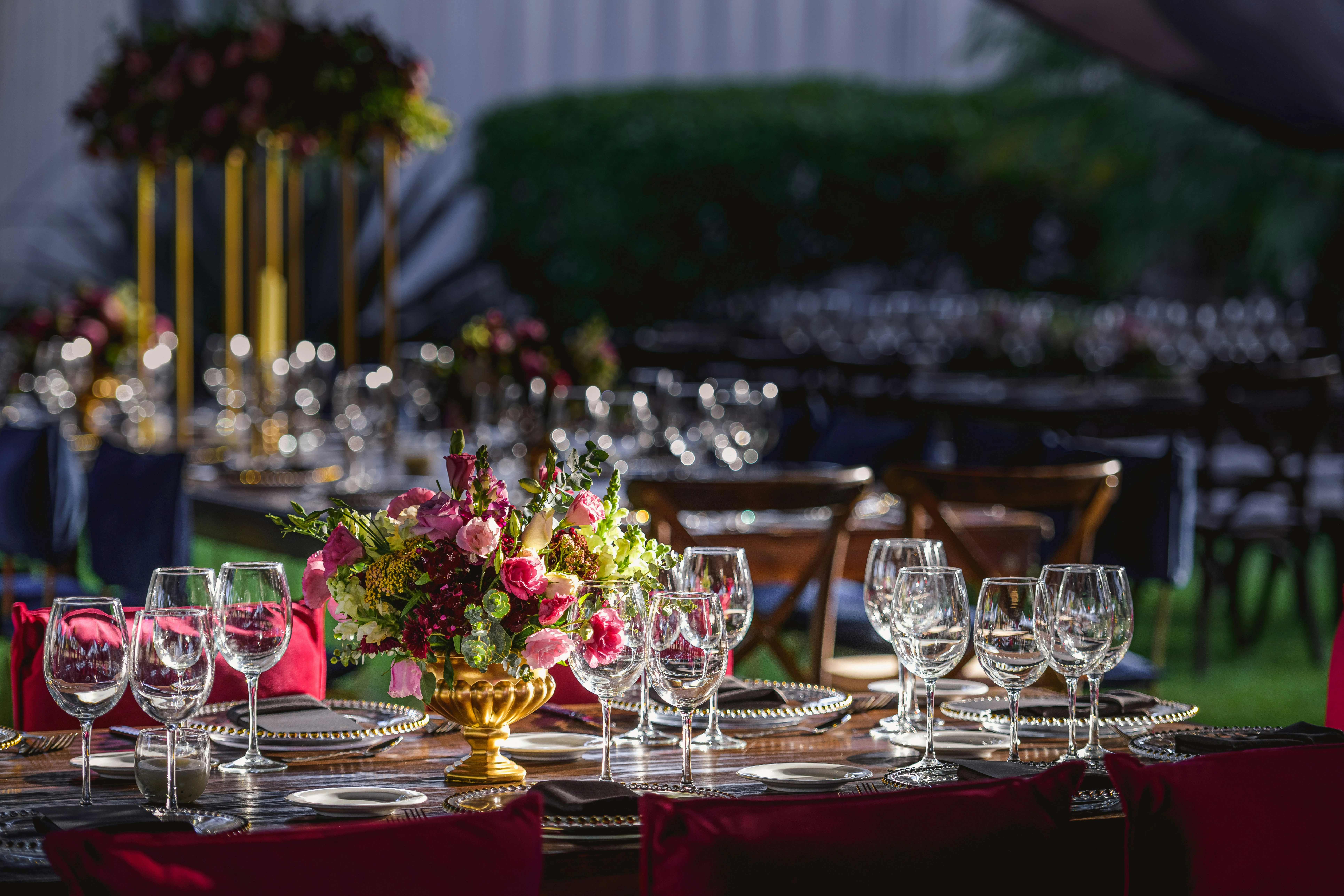 Table setting styled for an Indian wedding celebration