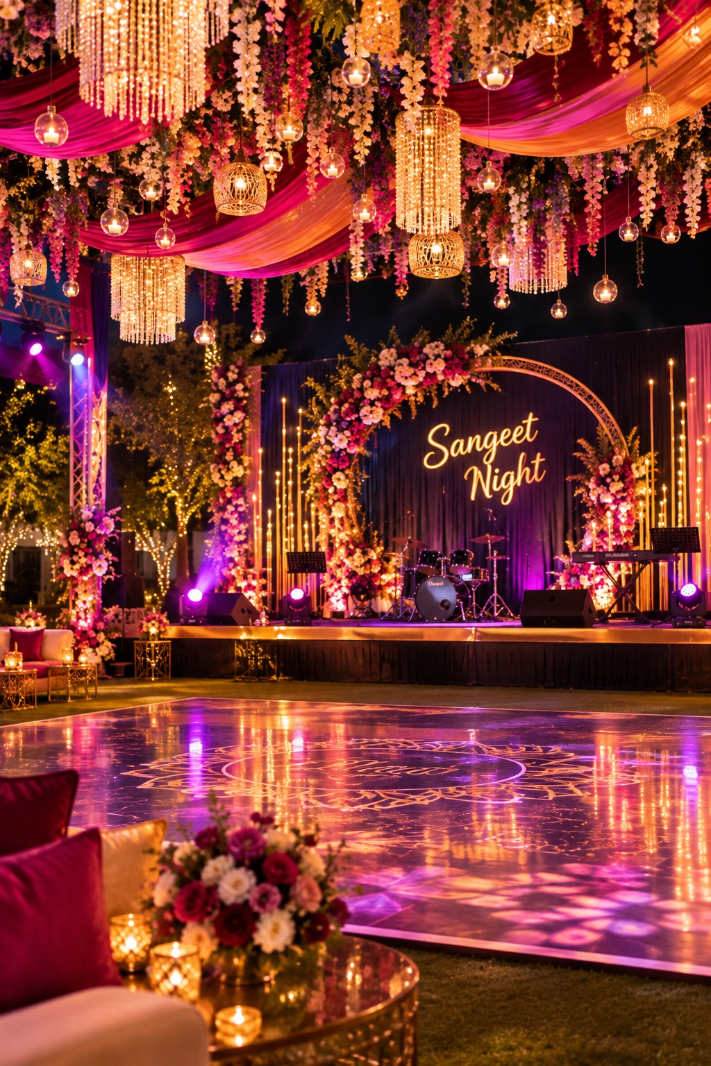 Sangeet night celebration with music and dance